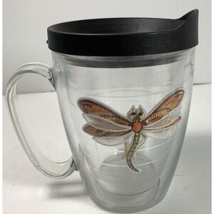 Embroidered Dragonfly, Tervis 16 oz Mug w/Handle Pre-Owned Nice